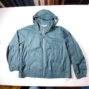 Columbia Teal Men's Large Windbreaker Rain Coat Omni Shield Jacket